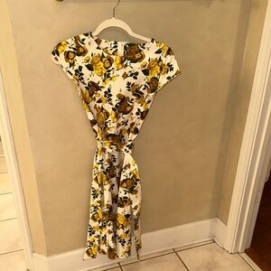 Floral Yellow and White Dress